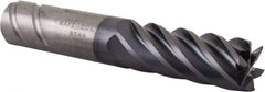 Kennametal - 5/8", 1-1/4" LOC, 5/8" Shank Diam, 3-1/2" OAL, 6 Flute, Solid Carbide Square End Mill - Single End, AlTiN Finish, Spiral Flute, 38° Helix, Centercutting, Right Hand Cut, Right Hand Flute, Series UJDE - USA Tool & Supply