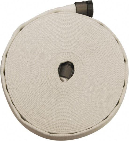 Dixon Valve & Coupling - 3" ID, 135 Working psi, White Polyester/Rubber Fire Hose, Single Jacket - Male x Female NPSH Ends, 50' Long, 405 Burst psi - USA Tool & Supply