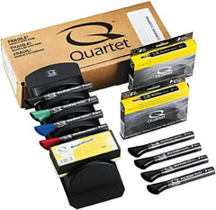 Quartet - 8 Chisel Point Dry Erase Markers - Includes 1 Blue, 1 Green, 1 Red & 5 Black, For Use with Dry Erase Boards - USA Tool & Supply