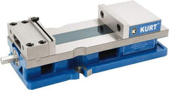 Kurt - 6" Jaw Width, 9" Jaw Opening Capacity, Horizontal Stationary Machine Vise - Reverse Manual Operation, 1 Station, 18.385" Long x 4.86" High x 1-47/64" Deep, 1.735" Jaw Height, 12,600 Lb Max Clamp Force, Ductile Iron - USA Tool & Supply