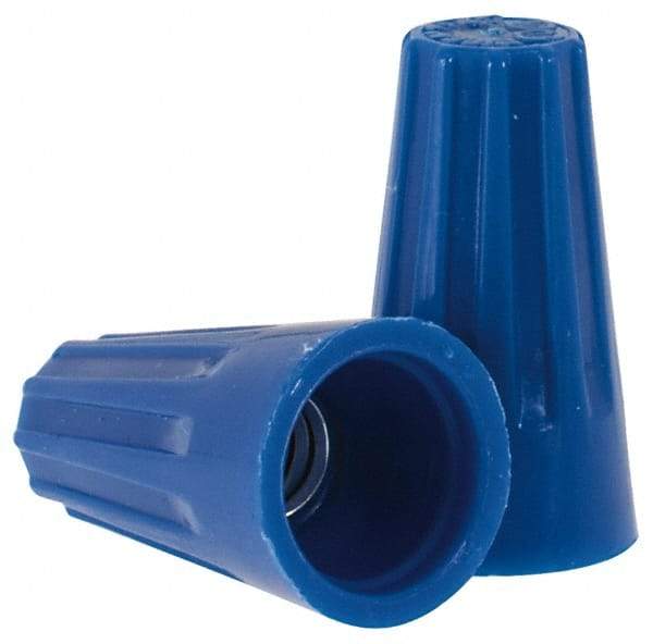 Ideal - 2, 22 to 3, 16 AWG, 300 Volt, Flame Retardant, Standard Twist on Wire Connector - Blue, 221°F - USA Tool & Supply