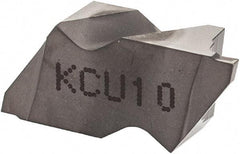 Kennametal - 2031NG K Grade KCU10, 0.79mm Cutting Width Carbide Grooving Insert - 1.27mm Max Depth of Cut, Left Hand, 0.09mm Corner Radius, AlTiN Finish - USA Tool & Supply