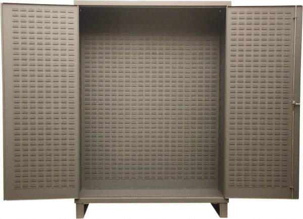 Durham - Locking Storage Cabinet - Steel, 72" Wide x 24" Deep x 84" High, Gray - USA Tool & Supply