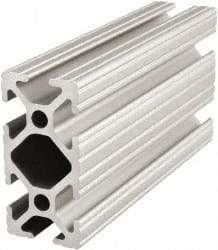 80/20 Inc. - 72 Inches Long x 1 Inch Wide x 2 Inches High, T Slotted Aluminum Extrusion - 0.7914 Square Inches, Clear Anodized Finish - USA Tool & Supply