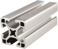 80/20 Inc. - 145 Inches Long x 1-1/2 Inches Wide x 1-1/2 Inches High, T Slotted Aluminum Extrusion - 0.877 Square Inches, Clear Anodized Finish - USA Tool & Supply