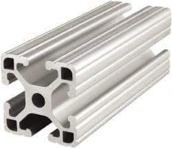 80/20 Inc. - 48 Inches Long x 1-1/2 Inches Wide x 1-1/2 Inches High, T Slotted Aluminum Extrusion - 0.8986 Square Inches, Clear Anodized Finish - USA Tool & Supply