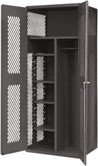 Durham - 5 Shelf Locking Storage Cabinet - Steel, 36" Wide x 24" Deep x 84" High, Gray - USA Tool & Supply