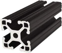 80/20 Inc. - 145 Inches Long x 1-1/2 Inches Wide x 1-1/2 Inches High, T Slotted Aluminum Extrusion - 0.8986 Square Inches, Black Anodized Finish - USA Tool & Supply