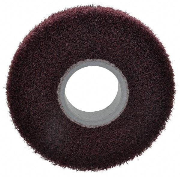 3M - 6" Diam Aluminum Oxide Finishing Flap Wheel - 2" Hole, 1" Wide, Density 5, Nonwoven, Medium Grade, 3,400 Max RPM - USA Tool & Supply