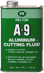 Relton - A-9, 1 Pt Bottle Cutting Fluid - Semisynthetic, For Broaching, Drilling, Milling, Reaming, Sawing, Tapping, Threading - USA Tool & Supply