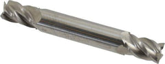 Accupro - 9mm, 14mm LOC, 10mm Shank Diam, 2-3/4" OAL, 4 Flute, Solid Carbide Square End Mill - Double End, Uncoated, Spiral Flute, 40° Helix, Centercutting, Right Hand Cut, Right Hand Flute - USA Tool & Supply