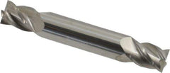 Accupro - 11mm, 14mm LOC, 12mm Shank Diam, 76mm OAL, 4 Flute, Solid Carbide Square End Mill - Double End, Uncoated, Spiral Flute, 40° Helix, Centercutting, Right Hand Cut, Right Hand Flute - USA Tool & Supply