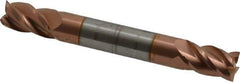 Accupro - 8mm, 12mm LOC, 8mm Shank Diam, 63mm OAL, 4 Flute, Solid Carbide Square End Mill - Double End, TiCN Finish, Spiral Flute, 40° Helix, Centercutting, Right Hand Cut, Right Hand Flute - USA Tool & Supply