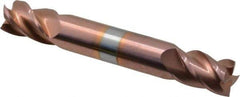 Accupro - 10mm, 14mm LOC, 10mm Shank Diam, 2-3/4" OAL, 4 Flute, Solid Carbide Square End Mill - Double End, TiCN Finish, Spiral Flute, 40° Helix, Centercutting, Right Hand Cut, Right Hand Flute - USA Tool & Supply