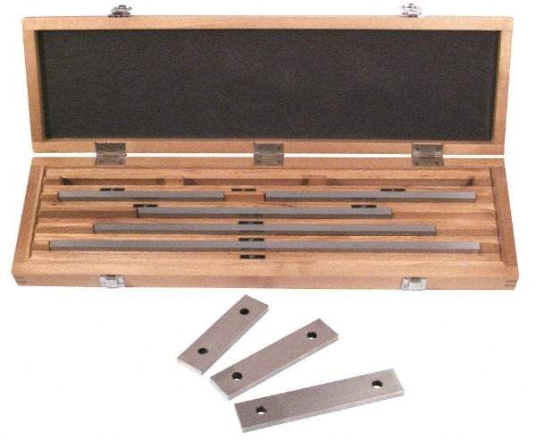 SPI - 8 Piece, 5 to 20", Grade 0, Steel Gage Block Set - Rectangular, 0.000007, 0.000008, 0.000009, 0.00001, 0.000012, 0.000014, 0.000016, 0.000018, 0.00002, 0.000024, 0.000028, 0.000036, 0.00004" Tolerance - USA Tool & Supply