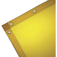 Wilson Industries - 6' High x 6' Wide x 14mm Thick Vinyl Welding Curtain - Gold, Grommet - USA Tool & Supply