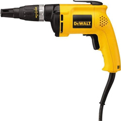 DeWALT - Pistol Grip Handle, 5,300 RPM, 60 In/Lb Torque, Electric Screwdriver - 1/4" Bit Holder, 120 Volts, 6 Amps - USA Tool & Supply