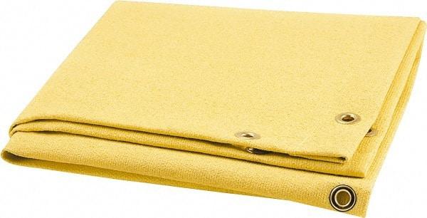 Steiner - 6' High x 6' Wide x 0.051" Thick Acrylic Coated Fiberglass Welding Blanket - Gold, Grommet - USA Tool & Supply