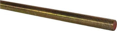 Value Collection - 1-8 UNC (Coarse), 6' Long, Alloy Steel Threaded Rod - Yellow Zinc-Plated Finish, Right Hand Thread - USA Tool & Supply