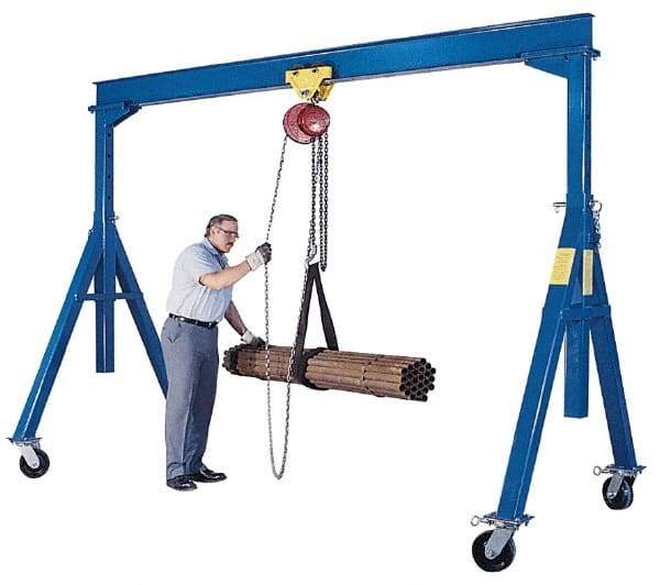 Vestil - 6,000 Lb Load Capacity, Steel Gantry Crane - 10' Span - USA Tool & Supply