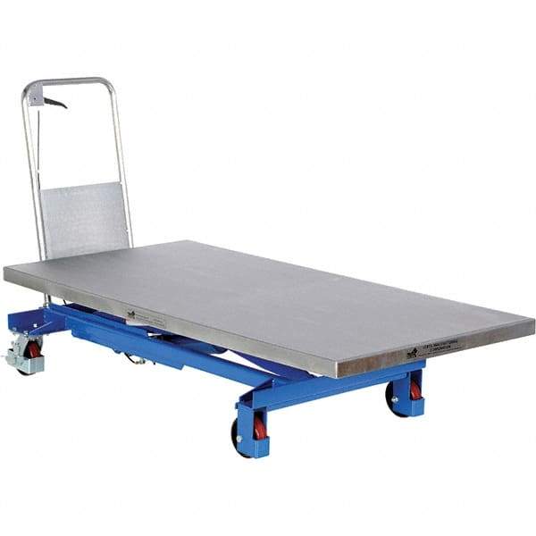 Vestil - 1,000 Lb Capacity Hydraulic Scissor Elevating Cart - 15" Lift Height, 63" Platform Length x 31-1/2" Platform Width - USA Tool & Supply