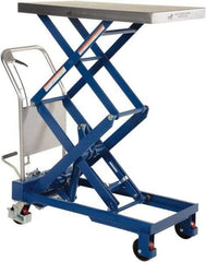 Vestil - 2,000 Lb Capacity Hydraulic Scissor Elevating Cart - 15" Lift Height, 40" Platform Length x 20" Platform Width - USA Tool & Supply