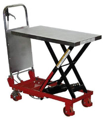 Vestil - 400 Lb Capacity Hydraulic Scissor Elevating Cart - 8-3/4" Lift Height, 27-1/2" Platform Length x 17-1/2" Platform Width - USA Tool & Supply