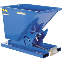 Vestil - 6,000 Lb Load Capacity, 0.5 Cu Yd, Steel Self-Dumping Hopper - 33-1/2" Wide x 52" Long x 38-1/2" High, Powder Coat Blue - USA Tool & Supply