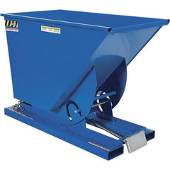 Vestil - 6,000 Lb Load Capacity, 0.75 Cu Yd, Steel Self-Dumping Hopper - 31-9/16" Wide x 61-1/8" Long x 42-3/4" High, Powder Coat Blue - USA Tool & Supply