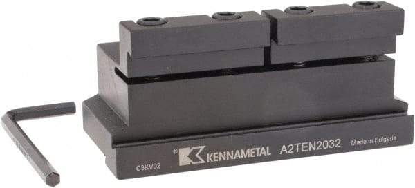 Kennametal - Tool Block Style A2TEN, 32mm Blade Height, 110mm OAL, 50mm OAH, Indexable Cutoff Blade Tool Block - 1-1/4" Shank Height, 1-1/4" Shank Width, Reversible, Series A2 Cut-Off - USA Tool & Supply