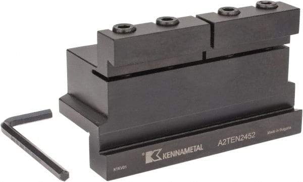 Kennametal - Tool Block Style A2TEN, 52mm Blade Height, 5.32" OAL, 80mm OAH, Indexable Cutoff Blade Tool Block - 1-1/2" Shank Height, 1-1/2" Shank Width, Reversible, Series A2 Cut-Off - USA Tool & Supply