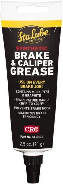 CRC - 2.5 oz Tube Synthetic High Temperature Grease - Black, High Temperature, 450°F Max Temp, NLGIG 2, - USA Tool & Supply