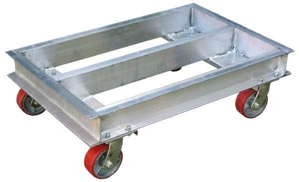 Vestil - 2,000 Lb Capacity Aluminum Flush Open Frame Dolly - 42" Long x 24" Wide x 10" High, 5" Wheels - USA Tool & Supply