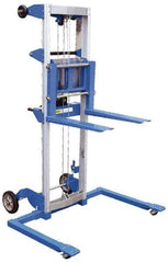 Vestil - 500 Lb Capacity, 47" Lift Height, Straddle Base Manually Operated Lift - USA Tool & Supply