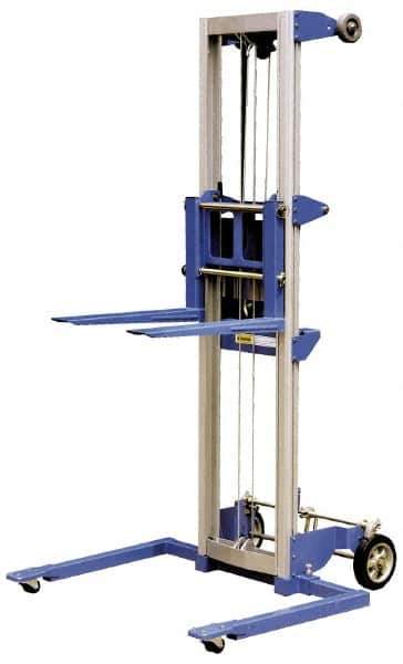 Vestil - 350 Lb Capacity, 118" Lift Height, Straddle Base Manually Operated Lift - USA Tool & Supply