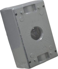 Thomas & Betts - 1 Gang, (3) 3/4" Knockouts, Aluminum Rectangle Outlet Box - 4-1/2" Overall Height x 2-1/2" Overall Width x 2" Overall Depth, Weather Resistant - USA Tool & Supply