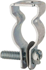 Cooper B-Line - Steel Rigid/EMT Conduit Hanger with Bolt - 1/2" EMT, 1/2" Rigid, 1/4" Rod, Zinc Plated Finish - USA Tool & Supply