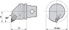 Kennametal - Right Hand Cut, Size KM32, KC..110304L08/NP..51L Insert Compatiblity, Internal Modular Turning & Profiling Cutting Unit Head - 22mm Ctr to Cutting Edge, 35mm Head Length, Through Coolant, Series Top Notch - USA Tool & Supply