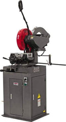 Jet - 2 Cutting Speeds, 14" Blade Diam, Cold Saw - 1,750 & 3,500 RPM Blade Speed, Floor Machine, 3 Phase, Compatible with Non-Ferrous Material - USA Tool & Supply