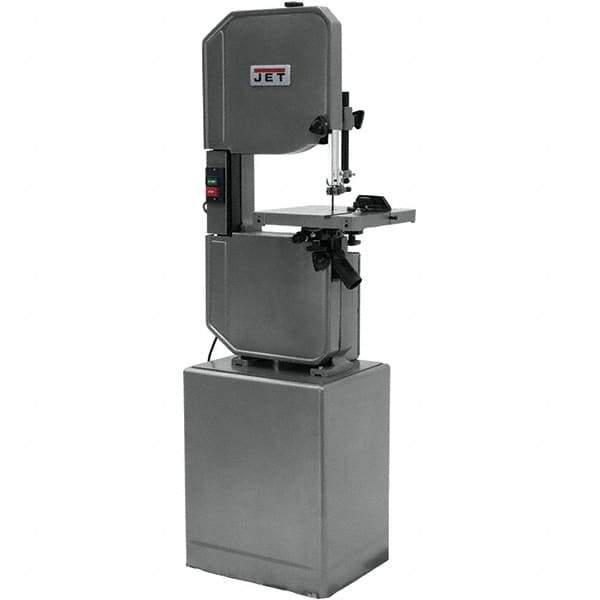 Jet - 13-1/2 Inch Throat Capacity, Variable Speed Pulley Vertical Bandsaw - 2600 (Wood), 90 to 340 (Metal) SFPM, 1 HP, Single Phase - USA Tool & Supply