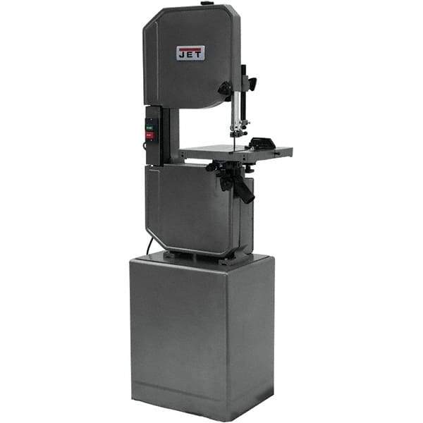 Jet - 13-1/2 Inch Throat Capacity, Step Pulley Vertical Bandsaw - 3300 (Wood), 39, 57, 78, 107, 142, 196, 278 (Metal) SFPM, 1 HP, Three Phase - USA Tool & Supply