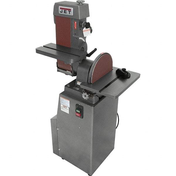 Jet - 48 Inch Long x 6 Inch Wide Belt, 12 Inch Diameter, Horizontal and Vertical Combination Sanding Machine - 2,850 Ft./min Belt Speed, 1-1/2 HP, Single Phase - USA Tool & Supply