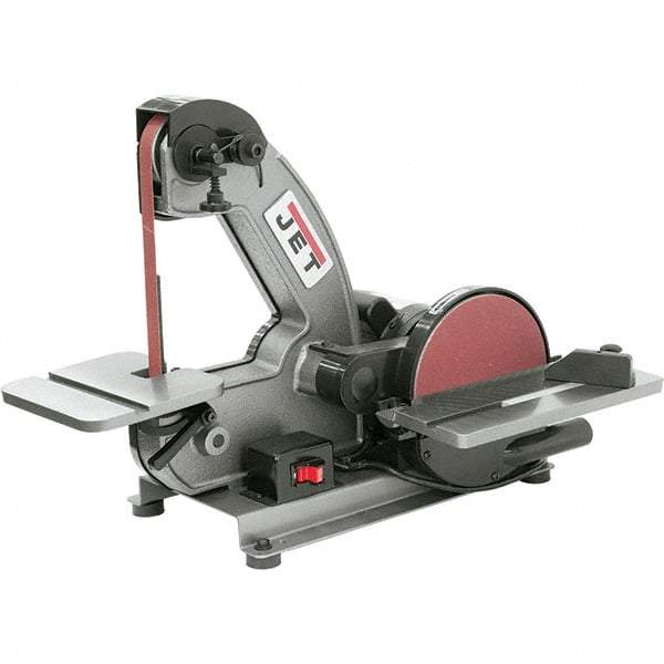 Jet - 42 Inch Long x 1 Inch Wide Belt, 8 Inch Diameter, Vertical Combination Sanding Machine - 3,000 Ft./min Belt Speed, 1/3 HP, Single Phase - USA Tool & Supply