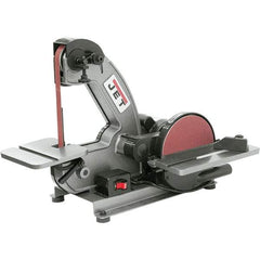 Jet - 42 Inch Long x 1 Inch Wide Belt, 8 Inch Diameter, Vertical Combination Sanding Machine - 3,000 Ft./min Belt Speed, 1/3 HP, Single Phase - USA Tool & Supply