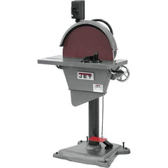 Jet - 20 Inch Diameter, 1,725 RPM, 3 Phase Disc Sanding Machine - 3 HP, 230 Volts, 27-1/2 Inch Long x 10-1/2 Inch Wide, 30 Inch Overall Length x 53 Inch Overall Height - USA Tool & Supply