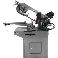 Jet - 8-3/4 x 7" Max Capacity, Manual Geared Head Horizontal Bandsaw - 157 to 314 SFPM Blade Speed, 230 Volts, 45 & 60°, 1.5 hp, 3 Phase - USA Tool & Supply