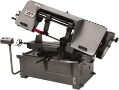Jet - 11 x 16" Max Capacity, Manual Variable Speed Pulley Horizontal Bandsaw - 100 to 350 SFPM Blade Speed, 110/220 Volts, 45°, 1.5 hp, 1 Phase - USA Tool & Supply