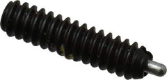 Vlier - 6-32, 17/32" Thread Length, 1/16" Plunger Projection, Steel Threaded Spring Plunger - 0.044 - 0.045" Max Plunger Diam, 17/32" Plunger Length, 0.5 Lb Init End Force, 1.5 Lb Final End Force - USA Tool & Supply