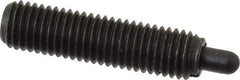 Vlier - 1/4-28, 1" Thread Length, 3/16" Plunger Projection, Steel Threaded Spring Plunger - 0.117 - 0.118" Max Plunger Diam, 1" Plunger Length, 3 Lb Init End Force, 13 Lb Final End Force - USA Tool & Supply