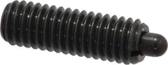 Vlier - 3/8-16, 1-1/8" Thread Length, 3/16" Plunger Projection, Steel Threaded Spring Plunger - 0.186 - 3/16" Max Plunger Diam, 1-1/8" Plunger Length, 5.5 Lb Init End Force, 14.5 Lb Final End Force - USA Tool & Supply